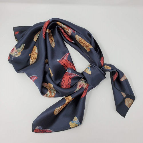 Cowboy Images Charmeuse Boots On Black 36x36 wild rag