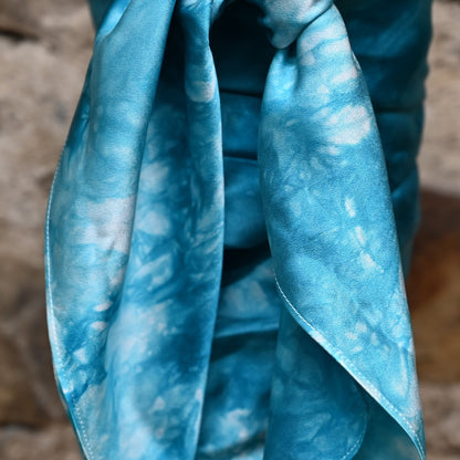 Amber Waves Charmeuse 44&quot; Wild Rag in Tide view of pattern