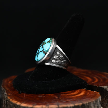 Sunwest Silver Kingman Turquoise Ring Size 10
