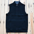 View of Pendleton men’s wool sweater vest in black khaki with zip front and mock neck