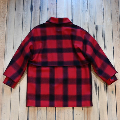 Stormy Kromer Double Mackinaw Coat red black plaid back view