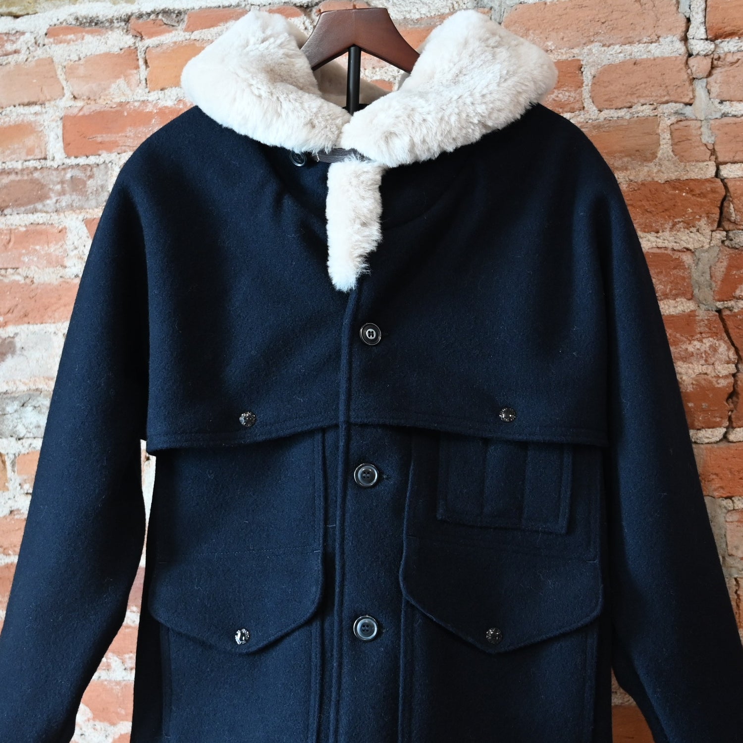 Filson Men’s Lined Mackinaw Wool Packer Coat Dark Navy