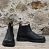Blundstone Slip On Chelsea boot in black premium leather with elastic sides and pull tabs
