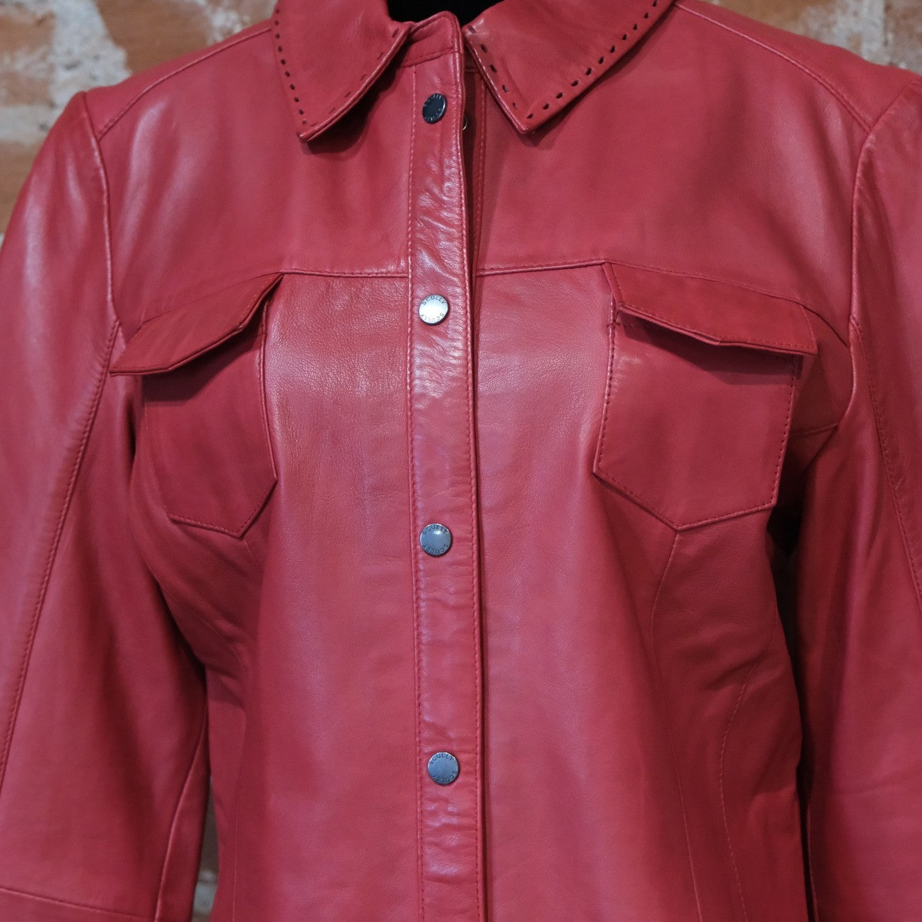 Scully Leather Red Lamb Shirt Style Jacket