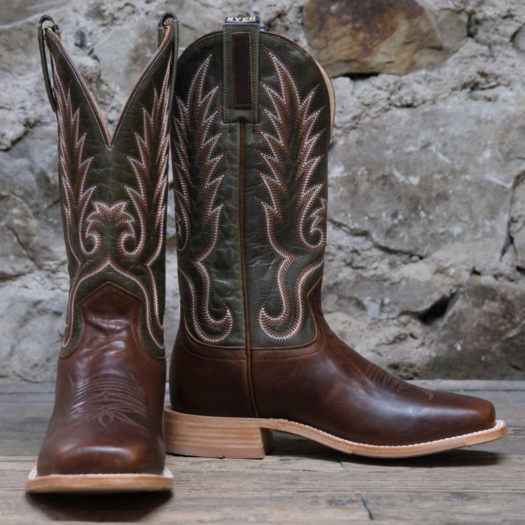 Hyer KINCAID 13" - Dark Fern Green Top with Aged Saddle Brown Vamp