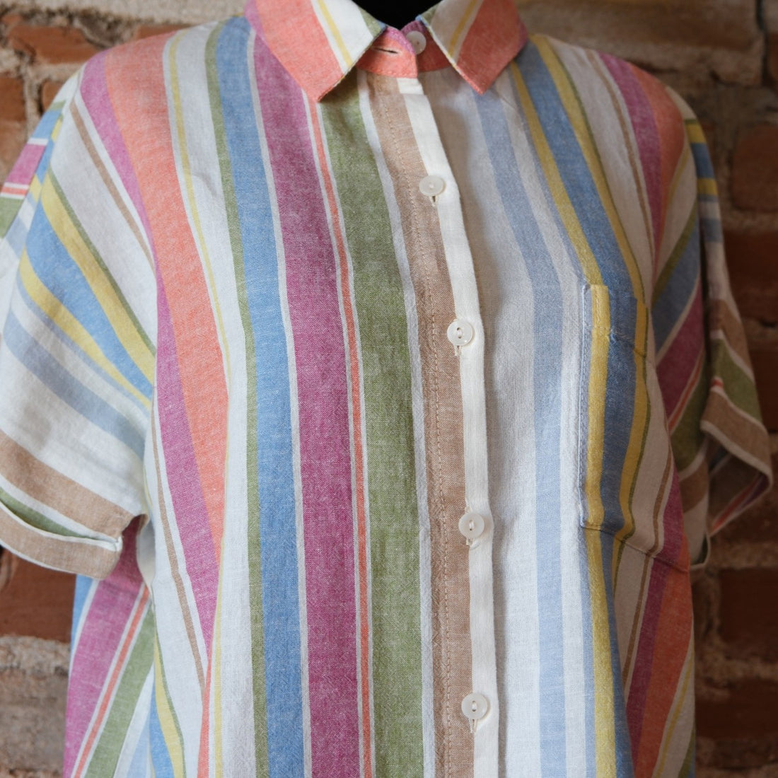 Pendleton Ladies Relaxed One Pocket Shirt - Ivory Multi