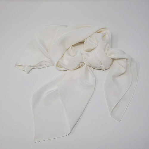 Cowboy Images Crepe de Chine Solid White Wild Rag 44x44