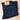 View of Blue Blanket men’s dark indigo denim jeans with straight-leg fit and leather patch
