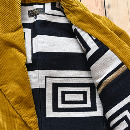 RYAN Originals Gold Corduroy Coat in golden Italian corduroy with blanket lining and horn buttons