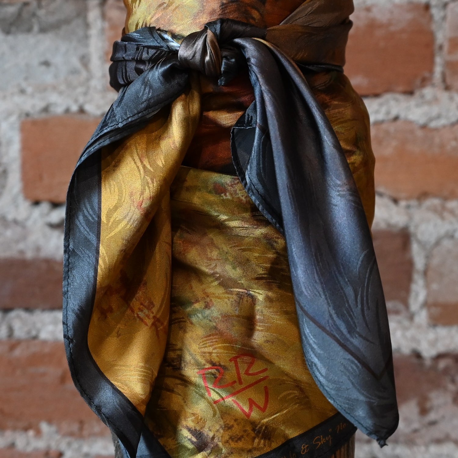 Rockmount silk scarf “Nothing But Buffalo &amp; Sky” 36x36 buffalo and sky motif