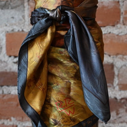 Rockmount silk scarf “Nothing But Buffalo &amp; Sky” 36x36 buffalo and sky motif
