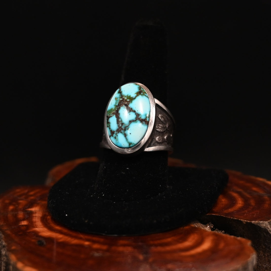 Sunwest Silver Kingman Turquoise Ring Size 10
