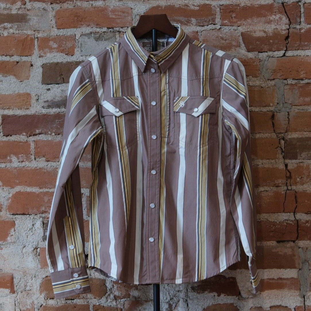 Ladies RangeTek Western Guide Snap Shirt in Canyon by Schaefer Outfitter.