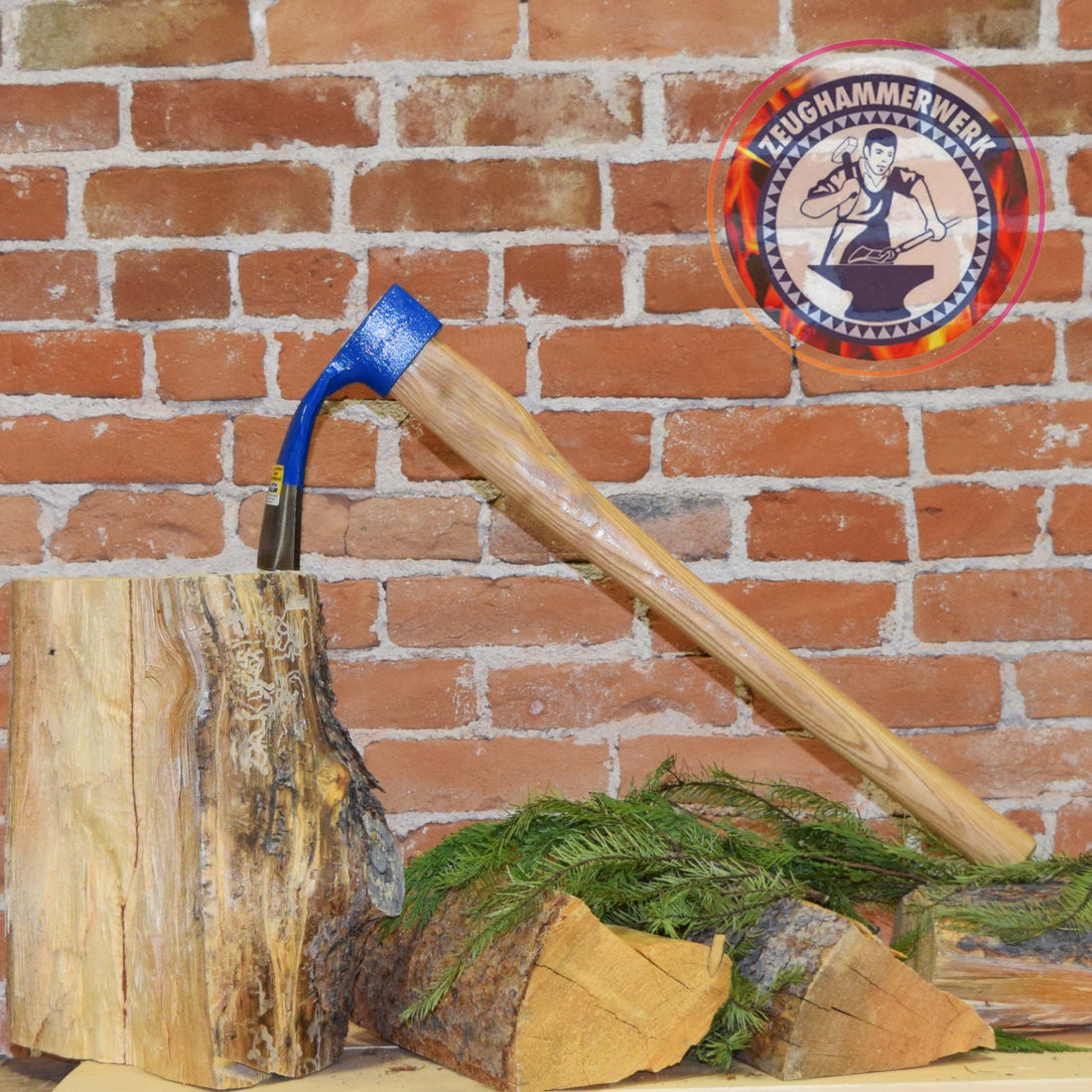 Mueller Scooped adze, 80 mm  round, ash-handle 60cm