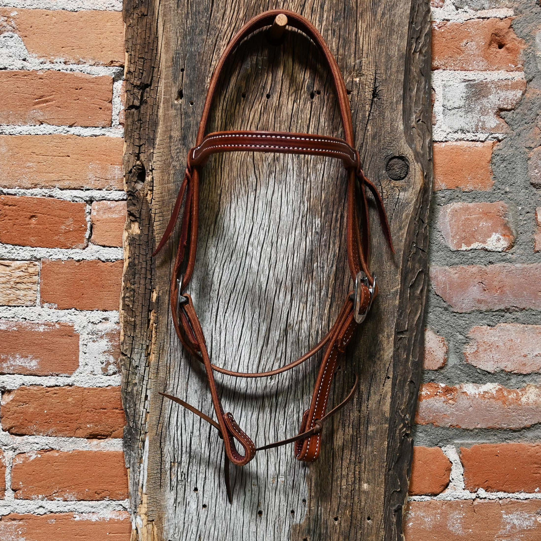 Berlin Custom Leather Double Stitched Browband Headstall