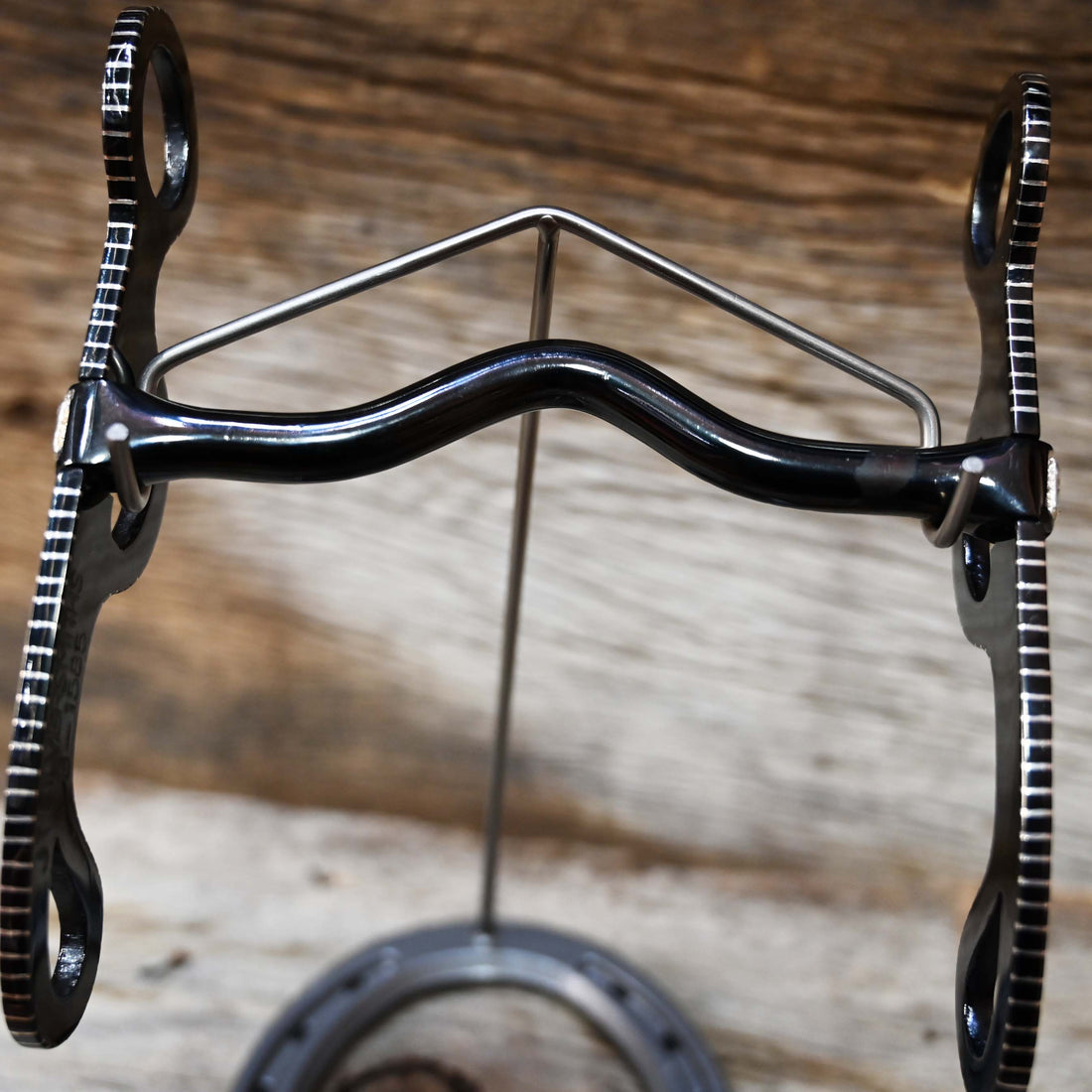 JT Silversmiths Argentine Snaffle, Silver Inlay in Patina with High Port Mouthpiece